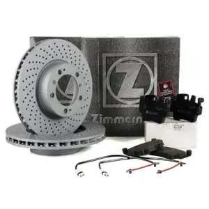 ZIMMERMANN Brake Discs pb:z Wako Brake Pads for PORSCHE 996 3.6 Carrera and Boxster 986 S (front)