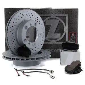 ZIMMERMANN Bremsscheiben + pb:z Bel&auml;ge + Wako f&uuml;r PORSCHE Boxster Cayman (987) 2.7 vorne