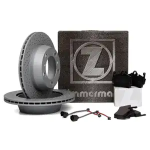 ZIMMERMANN Brake Discs + Pads + Wako for PORSCHE 718 Boxster Cayman (981 982) Rear