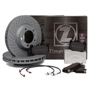 ZIMMERMANN Bremsscheiben + pb:z Bel&auml;ge Wako f&uuml;r PORSCHE 997 3.8 Carrera S 355-381 PS vorne