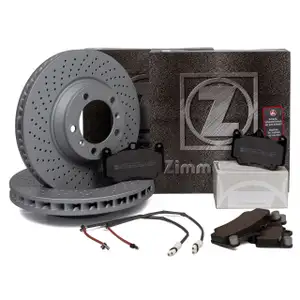 ZIMMERMANN Brake Discs pb:z Wako Brake Pads for PORSCHE 996 Carrera 4S / 3.6 Turbo (4 front)