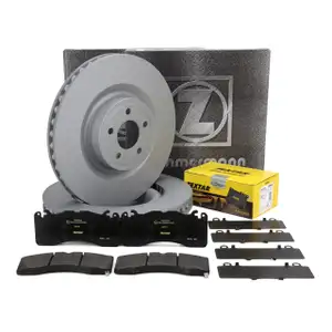 ZIMMERMANN Bremsscheiben + TEXTAR Bel&auml;ge f&uuml;r FORD MUSTANG MK6 mit 6-Kolben Bremse vorne