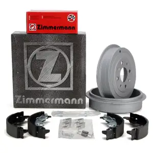 ZIMMERMANN Bremstrommeln + Bremsbacken f&uuml;r OPEL Corsa D 3-T&uuml;rer FIAT Punto 199 hinten