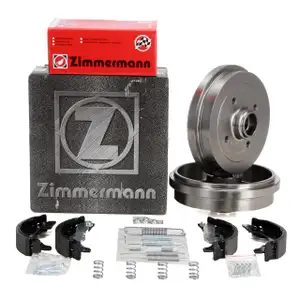 ZIMMERMANN Brake Drums + Brake Shoes for VW Golf 1, 2, Polo 86C, 6N, SEAT Arosa (Rear)