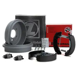 ZIMMERMANN Bremstrommeln + Backen + Radbremszylinder f&uuml;r AUDI Ibiza 3 Fox Polo 9N hinten