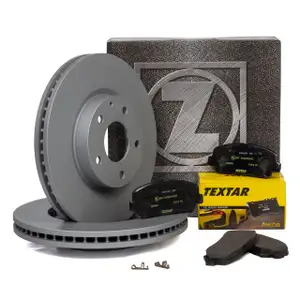 ZIMMERMANN Brake Discs + TEXTAR Brake Pads for MAZDA CX-5 KE GH (models up to 150901) &ndash; Front