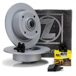 ZIMMERMANN Brake Discs + TEXTAR Brake Pads for VW Beetle 1200, 1300, 1302, 1500 (Karmann) - Front