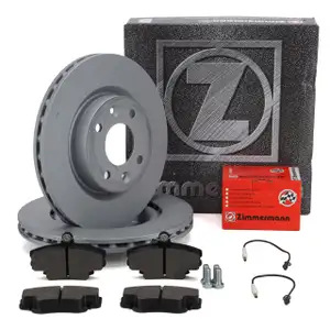 ZIMMERMANN Bremsscheiben + Bel&auml;ge + Sensor f&uuml;r RENAULT Megane 2 Twingo 1 2 DACIA vorne
