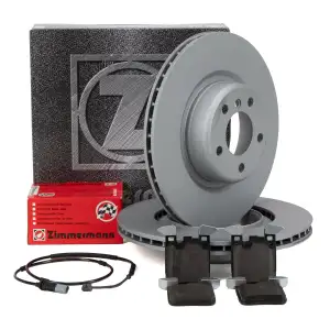 ZIMMERMANN Brake Discs + Pads + Sensor for BMW F20, F21, F30 with M Sport Rear Brakes