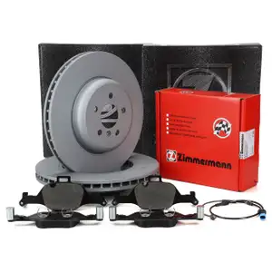 ZIMMERMANN Brake Discs + Pads + Sensor for BMW X3 G01 and X4 G02 (without M Sport brakes) - Front