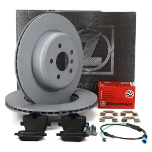 ZIMMERMANN Brake Discs + Pads + Sensor for BMW 3 Series G20 Z4 without M Sport rear brakes