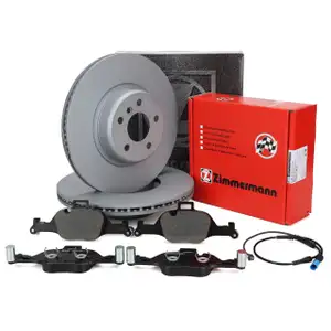 ZIMMERMANN Brake Discs + Pads Sensor for BMW 3 Series G20 G21 320e 330e 4 Series G22 430i (Front)