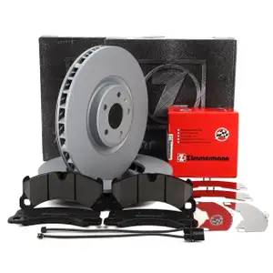 ZIMMERMANN Bremsscheiben Bel&auml;ge Sensor f&uuml;r PORSCHE Macan 3.0 S 1LB/1LF/1LG ab 01.22 vorne