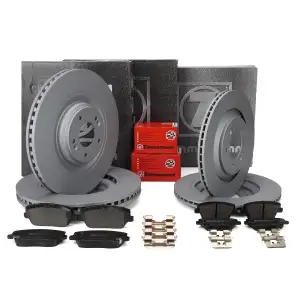 ZIMMERMANN Bremsscheiben + Bel&auml;ge f&uuml;r HYUNDAI i30 N i30N PD 280 PS 19 Zoll vorne + hinten