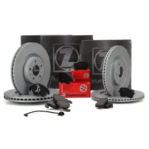 ZIMMERMANN Brake Discs + Pads + Wako for AUDI A4 S4 B8 A5 S5 8T 8F (front + rear)