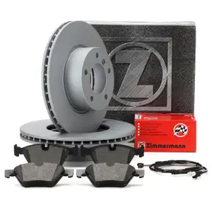 ZIMMERMANN Brake Discs + Pads + Wako for BMW Z4 E89 sDrive 18-23i 156-204 hp (front)