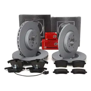 ZIMMERMANN Bremsscheiben + Bel&auml;ge + Wako f&uuml;r AUDI A4 8K B8 A5 8T 8f 5F vorne + hinten