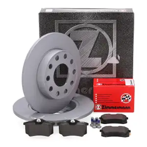 ZIMMERMANN Brake Discs + Brake Pads for AUDI A4 8E B7 SEAT Exeo 3R PR-1KD (Rear)