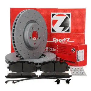 Zimmermann SPORT brake discs + Pads + Wako for AUDI A6 C8 Q7 4M VW Touareg CR7 (Front)
