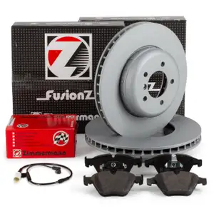 Zimmermann FORMULA F Bremsscheiben + Bremsbel&auml;ge + Sensor f&uuml;r BMW 5er E60 525-550 vorne