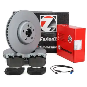 Zimmermann FORMULA F brake discs + Pads for BMW X7 G07 xDrive 40i 30d (Front)