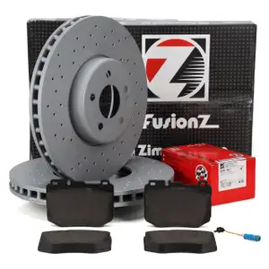 Zimmermann FORMULA S Bremsscheiben + Bel&auml;ge + Sensor f&uuml;r MERCEDES W205 S257 W213 vorne