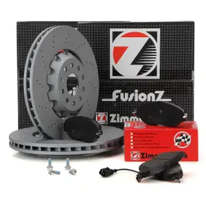 Zimmermann FORMULA Z Bremsscheiben + Bel&auml;ge f&uuml;r VW Golf 7 8 GTI/R AUDI S3 8V SQ2 vorne