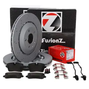 Zimmermann FORMULA Z Bremsscheiben + Bel&auml;ge + Wako f&uuml;r AUDI RS4 B8 PR-2ED/1KZ hinten