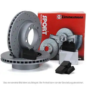 Zimmermann SPORT Bremsscheiben + pb:z Beläge Wako für PORSCHE 964 3.6 Carrera 250 PS vorne