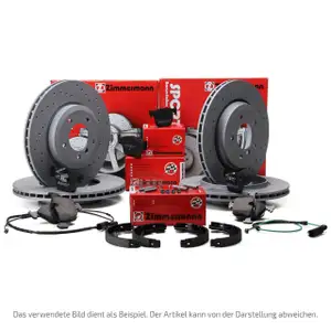 Zimmermann SPORT brake discs + Pads + Wako + Brake Shoes for MERCEDES X164 (Front + Rear)