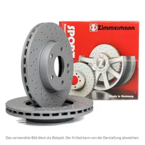 Zimmermann SPORT Brake Disc Set for BMW 5 Series E60, E61 (520-530i, 520-530d) and E63 (630i) &ndash; Front