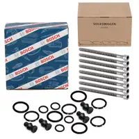 4x BOSCH Dichtungssatz Einspritzd&uuml;se + 8x ORIGINAL 03G103385A Schrauben f&uuml;r VW 2.0 TDI
