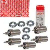 5x BOSCH Einspritzd&uuml;se Zapfend&uuml;se + ELRING Dichtring f&uuml;r MERCEDES W201 W124 W461 OM601
