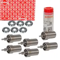 6x BOSCH Einspritzd&uuml;se Zapfend&uuml;se + ELRING Dichtring f&uuml;r MERCEDES W124 W463 300 D OM603