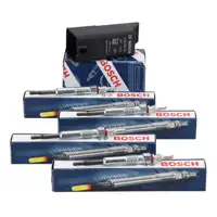 BOSCH Steuerger&auml;t Gl&uuml;hzeit + 4x Gl&uuml;hkerze f&uuml;r VW Golf 5 Touran Eos Caddy3 8P 1.9/2.0 TDI