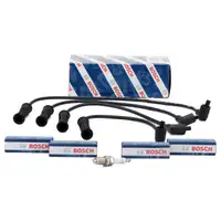 BOSCH Z&uuml;ndkabelsatz + 4x BOSCH Z&uuml;ndkerze f&uuml;r RENAULT Clio 2 Twingo 2 1.2 58 PS