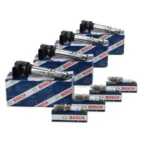 4x BOSCH Z&uuml;ndspule + 4x BOSCH FGR6HQE0 Z&uuml;ndkerze f&uuml;r VW Golf 4 5 Passat 9N 1.4/1.6 FSI