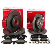 BREMBO Bremsscheiben + Bel&auml;ge + Wako vorne + hinten f&uuml;r AUDI A3 8P VW Caddy 3 Golf 5