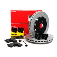 BREMBO brake discs + TEXTAR pads + Wako for AUDI RS4 8E B7 PR-1LT (front)