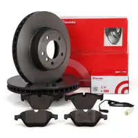 BREMBO Bremsscheiben + Bel&auml;ge + Wako f&uuml;r BMW 5er E60 E61 523-545i 525d 530d E63 630i vorne
