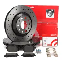 BREMBO XTRA Bremsscheiben + Bel&auml;ge f&uuml;r VW Golf 5 6 GTI/R Scirocco AUDI A3 V6 S3 8P hinten