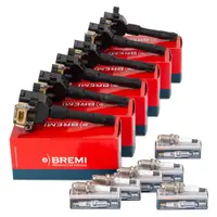 6x BREMI Z&uuml;ndspule + 6x BERU Z&uuml;ndkerze f&uuml;r BMW 3er E36 320i 325i 5er E34 520i 525i M50