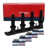 BREMI Z&uuml;ndspule + 4x BOSCH Z&uuml;ndkerze f&uuml;r OPEL Astra J Mokka/10 J13 1.6 115/116 PS