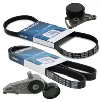 2x DAYCO Keilriemen + 2x febi Riemenspanner f&uuml;r VW Passat B5 AUDI A4 B5 A6 C4 C5 1.6 1.8/T