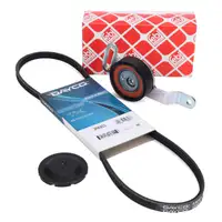 DAYCO 3PK853 Keilrippenriemen + febi Riemenspanner f&uuml;r SMART 450 0.6 0.7 0.8 CDI