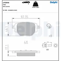 DELPHI Bremsscheiben + Bel&auml;ge f&uuml;r CITROEN C4 10 OPEL Corsa F PEUGEOT 2008 2 208 2 hinten