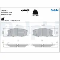 DELPHI LP3703 Bremsbel&auml;ge Bremskl&ouml;tze Bremsbelagsatz f&uuml;r JEEP Wrangler 4 JL hinten