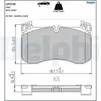 DELPHI LP3728 Bremsbel&auml;ge Bremskl&ouml;tze f&uuml;r MERCEDES G-Klasse W463 GLE V167 C167 GLS vorne