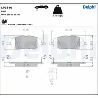 DELPHI LP3840 Bremsbel&auml;ge f&uuml;r CITROEN C4 3 DS 3 PEUGEOT 2008 2 208 2 vorne 1681371180