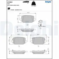 DELPHI LP3863 Bremsbel&auml;ge Bremskl&ouml;tze f&uuml;r NISSAN Qashqai 3 J12 X-Trail 4 T33 hinten